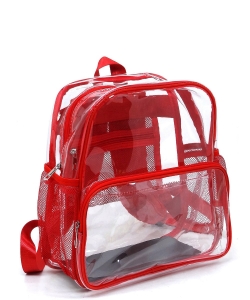 See Thru Clear Bag Backpack School Bag CW215 RED